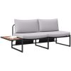 2-sits trädgårdssoffa med ljusgrå kuddar vidaXL 200,5 x 70 x 85,5 cm – miniatyr 3