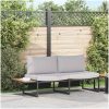 2-sits trädgårdssoffa med ljusgrå kuddar vidaXL 200,5 x 70 x 85,5 cm – miniatyr 4