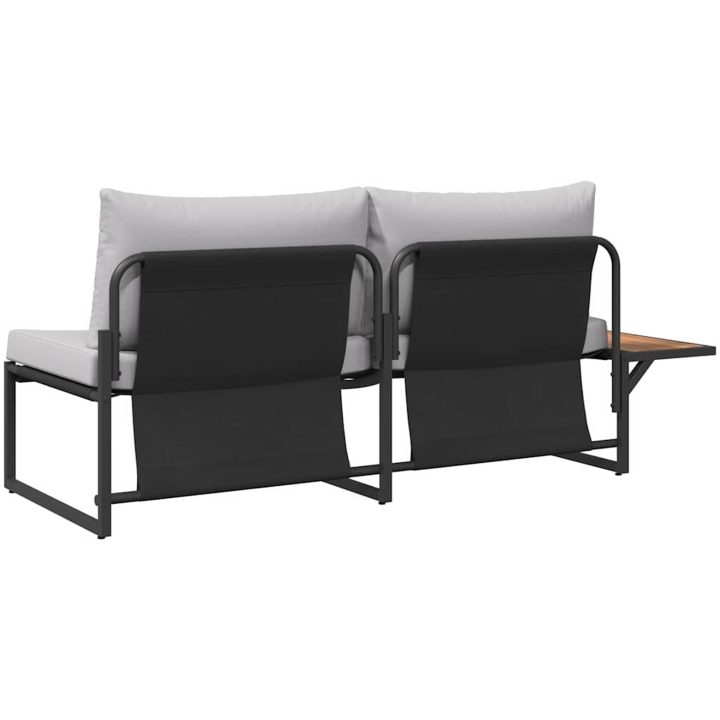 2-sits trädgårdssoffa med ljusgrå kuddar vidaXL 200,5 x 70 x 85,5 cm – bild 5
