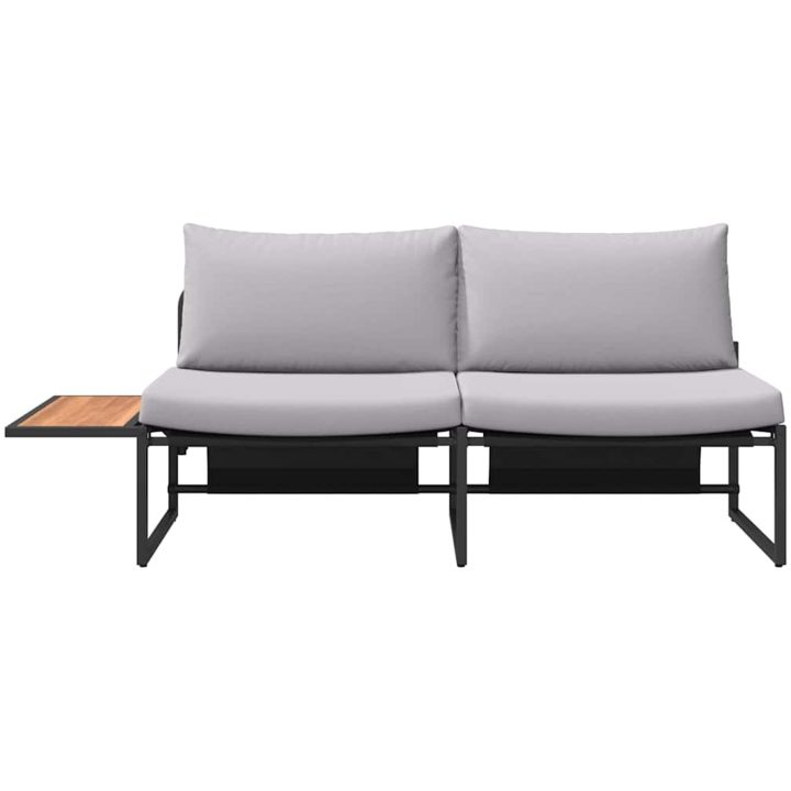 2-sits trädgårdssoffa med ljusgrå kuddar vidaXL 200,5 x 70 x 85,5 cm – bild 6
