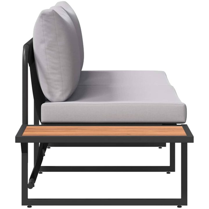 2-sits trädgårdssoffa med ljusgrå kuddar vidaXL 200,5 x 70 x 85,5 cm – bild 7