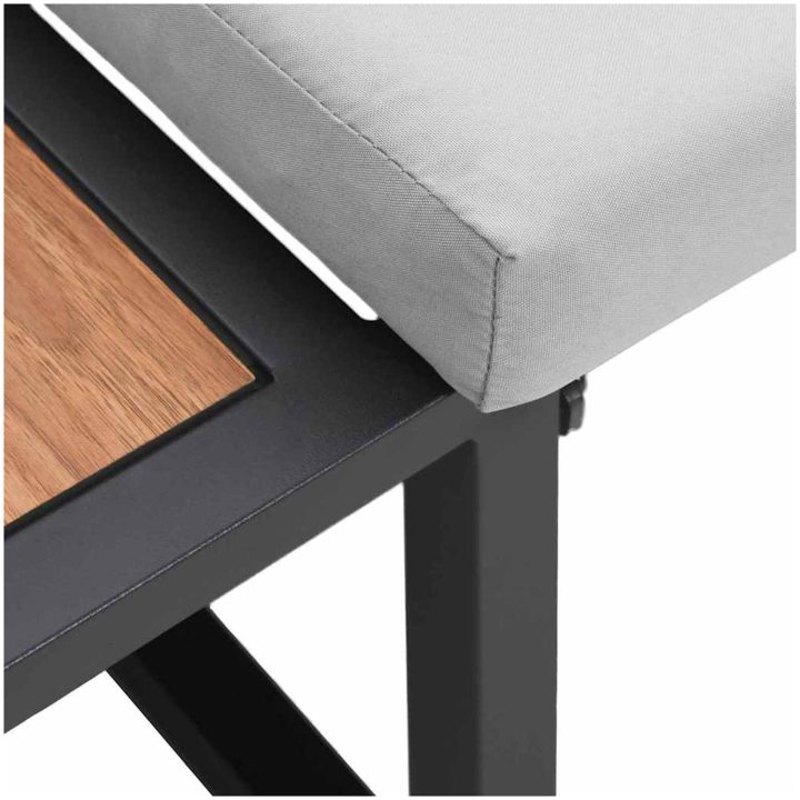 2-sits trädgårdssoffa med ljusgrå kuddar vidaXL 200,5 x 70 x 85,5 cm – bild 10