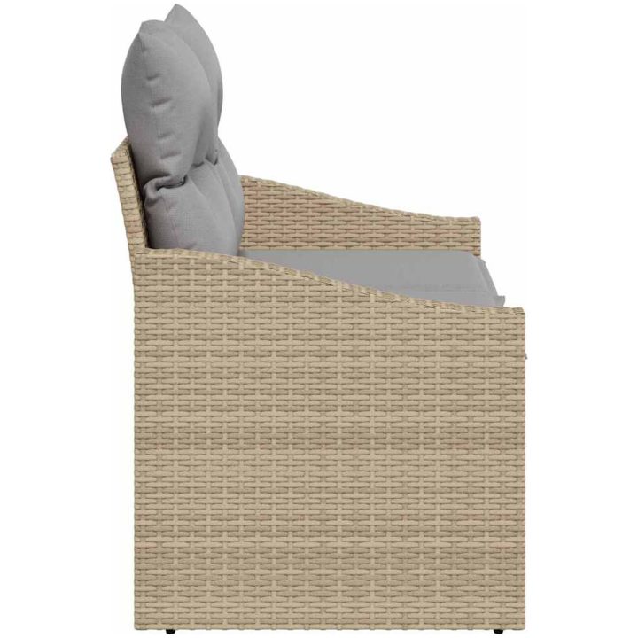 2-sits utemöbel med kuddar Beige Konstrotting vidaXL 123 x 62 x 69 cm – bild 6