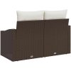 2-Sits Utemöbel med Kuddar Brun Poly Rattan vidaXL 123 x 62 x 69 cm – miniatyr 3