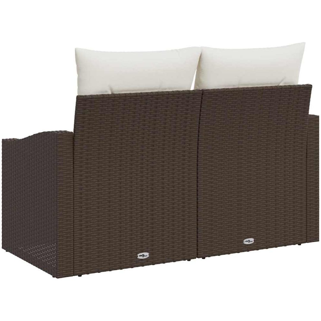 2-Sits Utemöbel med Kuddar Brun Poly Rattan vidaXL 123 x 62 x 69 cm – bild 3