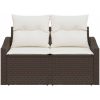 2-Sits Utemöbel med Kuddar Brun Poly Rattan vidaXL 123 x 62 x 69 cm – miniatyr 4