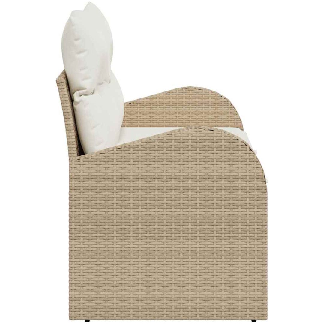 2-sitsig trädgårdsoffa med kuddar beige polyrotting vidaXL 124 x 62 x 69 cm – bild 6