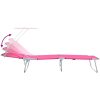 2 st Fällbara solstolar med solskydd - Rosa 600D Oxford-tyg vidaXL Full storlek – miniatyr 10