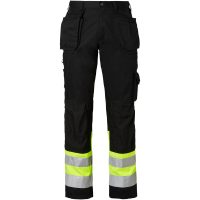 2171 Craftsmen Trousers Black/fluoresant yellow D104