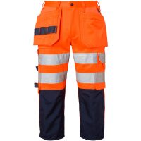 218 Craftsmen 3/4 Trousers Fluoresant orange/navy C60