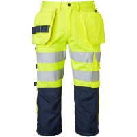 218 Craftsmen 3/4 Trousers Fluoresant yellow/navy C54