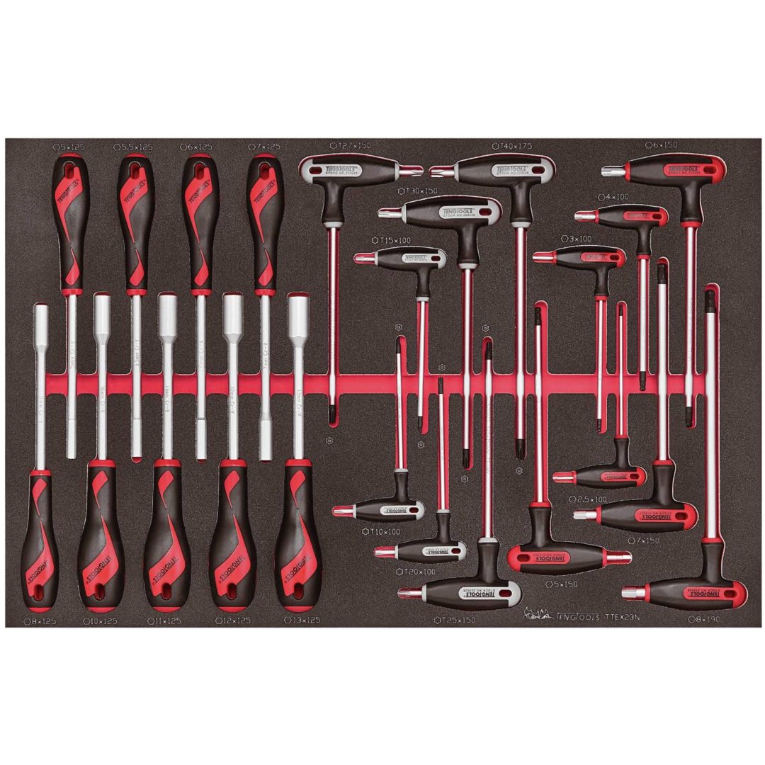 23 delars Verktygssats TTEX23N Teng Tools SKRUVMEJSELSATS EVA TTEX23N