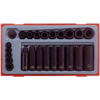 24 delars Krafthylssats med 1/4tum och 3/8tum fyrkantsfäste Teng Tools TT9024