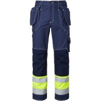 2515 Craftsmen Trousers Hi-Vis Navy/fluoresant yellow C48
