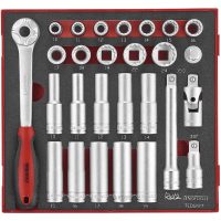 27 delars Hylsnyckelsats med 1/2tum fyrkantsfäste TED1227 Teng Tools