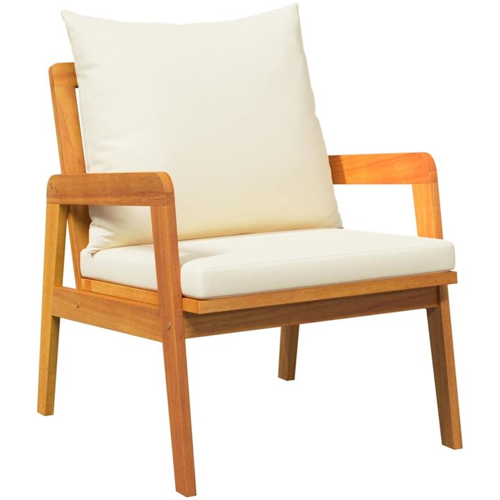 3-delad Bistro-set med kuddar i massivt akaciaträ vidaXL Bord, 45x45x40 cm – bild 5