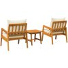 3-delad Bistro-set med kuddar i massivt akaciaträ vidaXL Bord, 45x45x40 cm – miniatyr 7