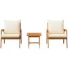 3-delad Bistro-set med kuddar i massivt akaciaträ vidaXL Bord, 45x45x40 cm – miniatyr 8