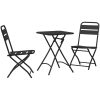 3-delad Fällbar Bistro Set Antracit Stål vidaXL Compact – miniatyr 2