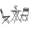3-delad Fällbar Bistro Set Antracit Stål vidaXL Compact – miniatyr 3