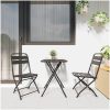 3-delad Fällbar Bistro Set Antracit Stål vidaXL Compact – miniatyr 4