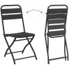 3-delad Fällbar Bistro Set Antracit Stål vidaXL Compact – miniatyr 9