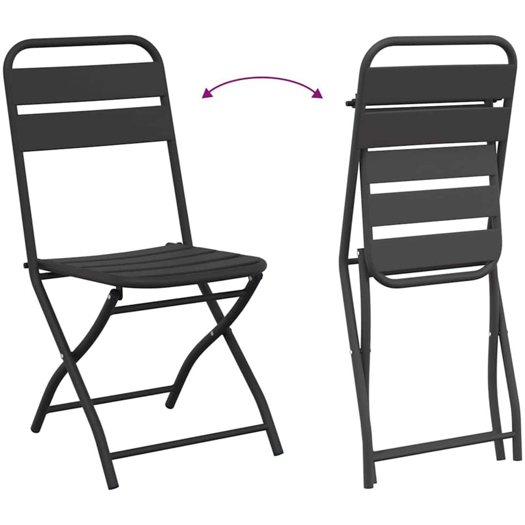 3-delad Fällbar Bistro Set Antracit Stål vidaXL Compact – bild 9