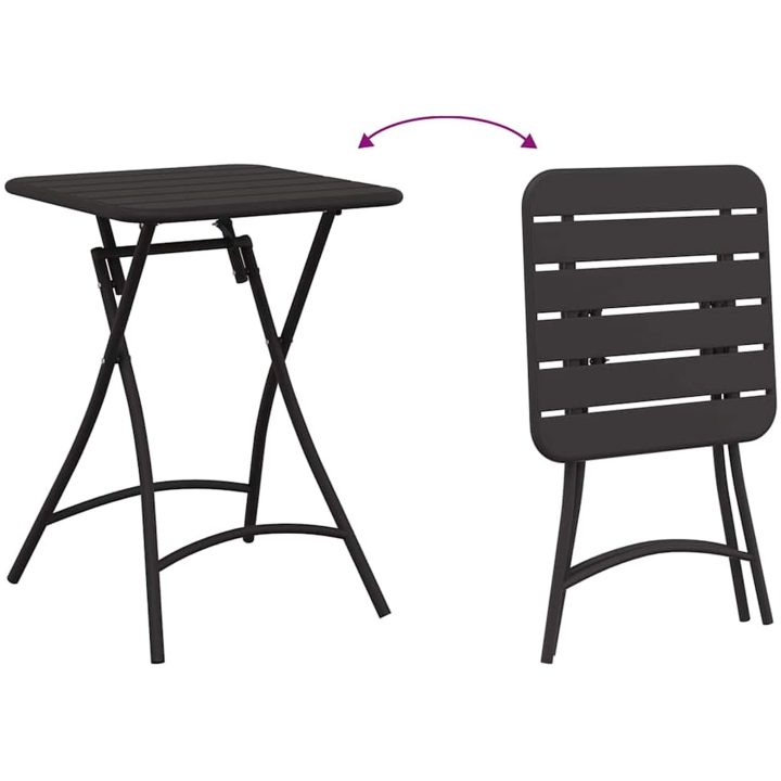3-delad Fällbar Bistro Set Antracit Stål vidaXL Compact – bild 10