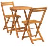 3-delad Hopfällbar Bistro Set Massivt Trä Akacia vidaXL Liten – miniatyr 2