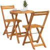 3-delad Hopfällbar Bistro Set Massivt Trä Akacia vidaXL Liten – miniatyr 3