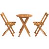 3-delad Hopfällbar Bistro Set Massivt Trä Akacia vidaXL Liten – miniatyr 7