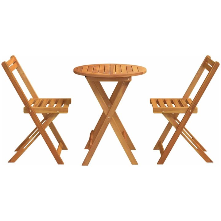 3-delad Hopfällbar Bistro Set Massivt Trä Akacia vidaXL Liten – bild 7