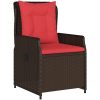 3-delad trädgårdsdining set brun poly-rattan vidaXL 2 - Sits – miniatyr 6