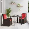 3-delad trädgårdsdining set brun poly-rattan vidaXL 2 - Sits – miniatyr 1