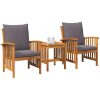3-delad trädgårdslounge-set med kuddar av solid akacia vidaXL 45 x 45 x 50 cm, 67 x 59 x 83 cm – miniatyr 3
