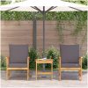 3-delad trädgårdslounge-set med kuddar av solid akacia vidaXL 45 x 45 x 50 cm, 67 x 59 x 83 cm – miniatyr 4