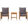 3-delad trädgårdslounge-set med kuddar av solid akacia vidaXL 45 x 45 x 50 cm, 67 x 59 x 83 cm – miniatyr 7