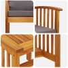 3-delad trädgårdslounge-set med kuddar av solid akacia vidaXL 45 x 45 x 50 cm, 67 x 59 x 83 cm – miniatyr 9