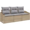3-delad trädgårdsoffaset med kuddar beige polyrotting vidaXL 178 x 62 x 85 cm – miniatyr 2