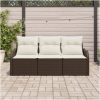 3-delad Trädgårdsoffasett med Kuddar Brun Poly Rattan vidaXL 176 x 62 x 85 cm – miniatyr 3
