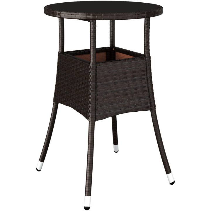 3 Delar Trädgårdsmatbord Brun Poly Rotting vidaXL 60 x 60 x 75 cm – bild 5