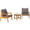 3-delars Bistro Set med Kuddar i Massivt Akaciaträ vidaXL 45 x 45 x 40 cm, 65 x 59,5 x 72 cm – miniatyr 3