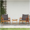 3-delars Bistro Set med Kuddar i Massivt Akaciaträ vidaXL 45 x 45 x 40 cm, 65 x 59,5 x 72 cm – miniatyr 4
