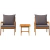 3-delars Bistro Set med Kuddar i Massivt Akaciaträ vidaXL 45 x 45 x 40 cm, 65 x 59,5 x 72 cm – miniatyr 7