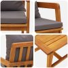 3-delars Bistro Set med Kuddar i Massivt Akaciaträ vidaXL 45 x 45 x 40 cm, 65 x 59,5 x 72 cm – miniatyr 9