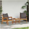 3-delars Bistro Set med Kuddar i Massivt Akaciaträ vidaXL 45 x 45 x 40 cm, 65 x 59,5 x 72 cm – miniatyr 1