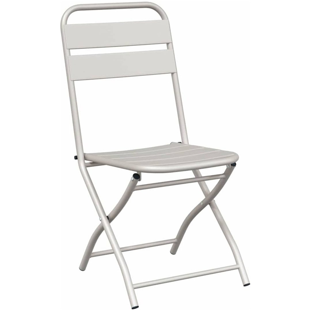 3-delars Fällbart Bistro Set i Beige Stål vidaXL Compact – bild 5