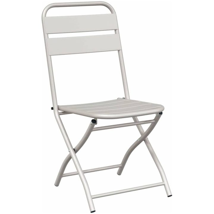 3-delars Fällbart Bistro Set i Beige Stål vidaXL Compact – bild 5