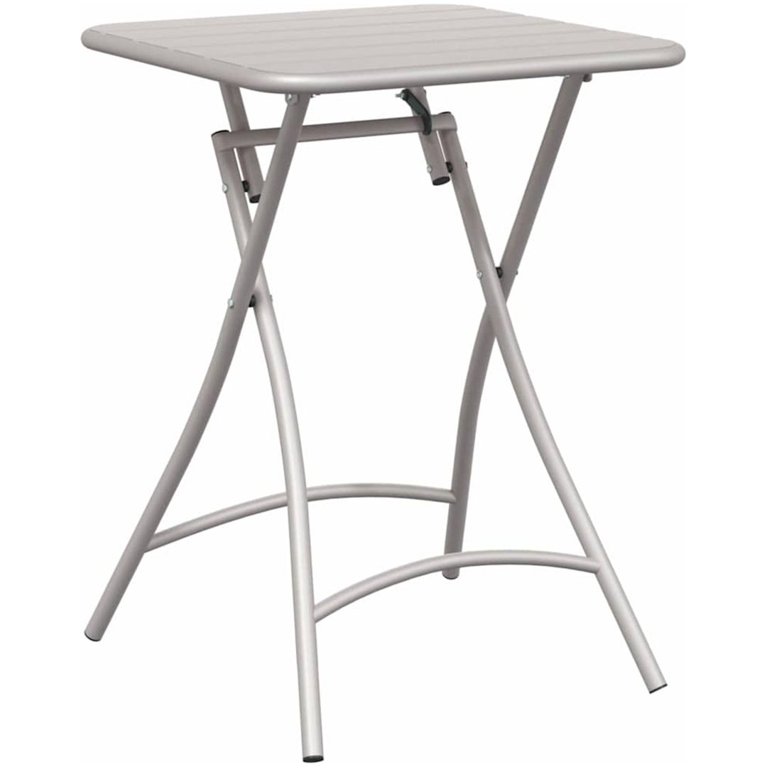 3-delars Fällbart Bistro Set i Beige Stål vidaXL Compact – bild 6
