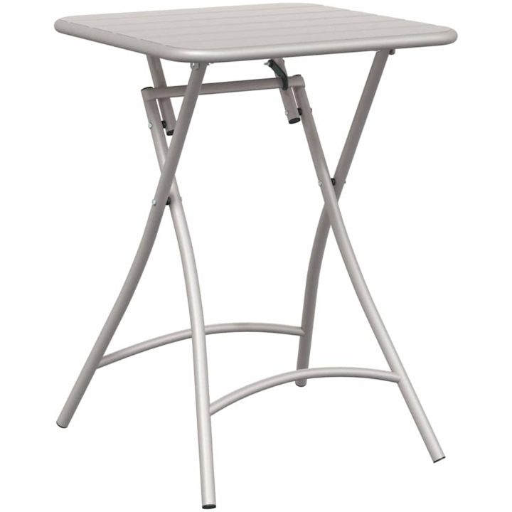 3-delars Fällbart Bistro Set i Beige Stål vidaXL Compact – bild 6